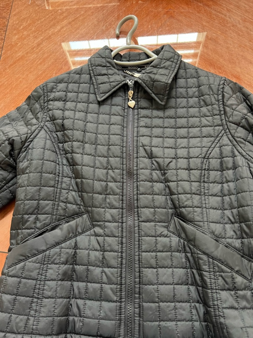 XOXO Black Quilted Zip-Front Puffer Jacket